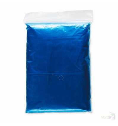Impermeable de Plástico con Capucha Color Azul