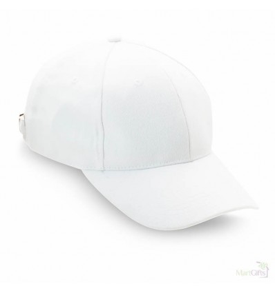 Gorra de Béisbol en Algodón Peinado Merchandising Color Blanco