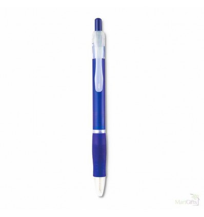 Bolígrafo con Pulsador de Colores Personalizado Color Azul Transparente
