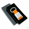 Llavero de Metal y Poliester Color Naranja en Caja