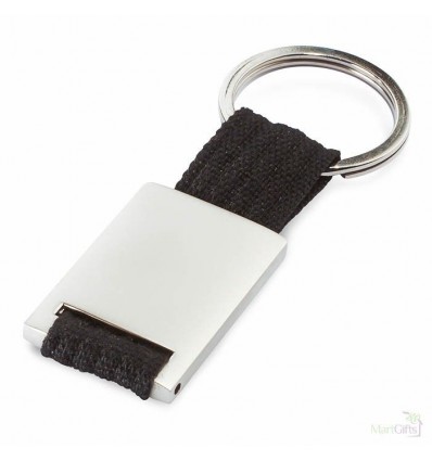 Llavero de Metal y Poliester para Regalo Personalizado Color Negro