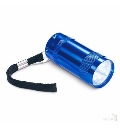 Mini Linterna de Aluminio con 6 Luces LED Color Azul
