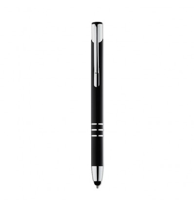 Bolígrafo de Aluminio Stylus con Pulsador Publicitario Color Negro