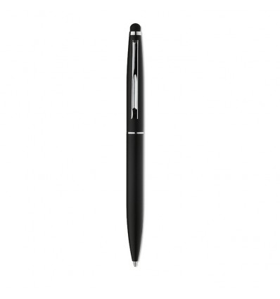 Bolígrafo Touch Giratorio de Aluminio Stylus Merchandising Color Negro