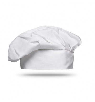 Gorro de Cocinero-Chef para Publicidad con Cierre de Velcro - Color Blanco