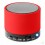 Altavoz Bluetooth Circular Publicitario con Acabado en Caucho - Color Rojo