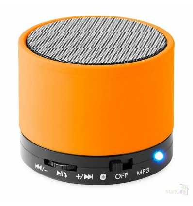Altavoz Bluetooth Circular para Publicidad con Acabado en Caucho - Color Naranja