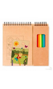 Cuaderno para Colorear con 8 Lápices de Colores