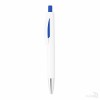 Bolígrafo Blanco con Pulsador de Color Personalizado Color Azul