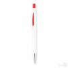 Bolígrafo Blanco con Pulsador de Color Promocional Color Rojo