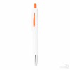 Bolígrafo Blanco con Pulsador de Color Publicidad Color Naranja