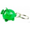 Llavero Personalizado Cerdo de Plástico Color Verde Transparente