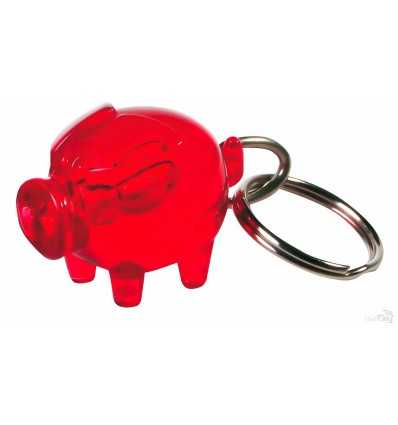 Llavero Original Cerdo para Publicidad Color Rojo Transparente