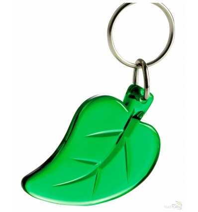 Llavero Publicitario Hoja Leaf Personalizado Color Verde Transparente