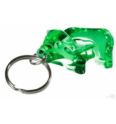 Llavero Publicitario con forma de Toro para Regalo de Empresa Color Verde Transparente