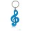 Llavero Promocional Clave Musical Merchandising Color Azul Transparente