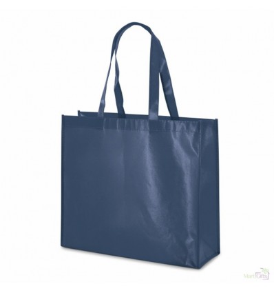 Bolsa de la Compra de Non Woven Laminado con Publicidad Color Azul