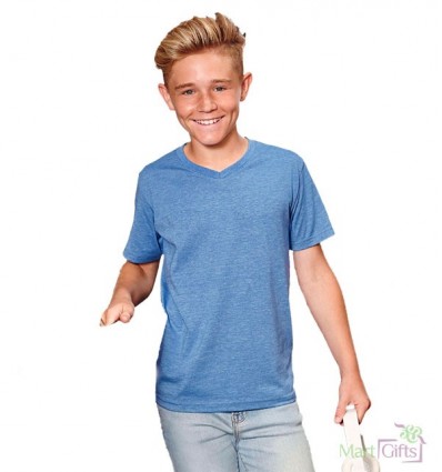 Camiseta HD Cuello V para Niño con Logo Promocional