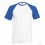 Camiseta Baseball para Eventos Publicitaria Color Blanco y Azul