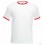 Camiseta Ringer Promocional Barata Color Blanco y Rojo