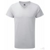 Camiseta Promocional Cuello V Personalizada Color Plata Jaspeado
