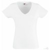 Camiseta Cuello V de Mujer Personalizada Color Blanco