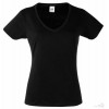 Camiseta Cuello V de Mujer Publicitaria Color Negro