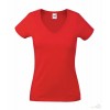 Camiseta Cuello V de Mujer para Empresas Color Rojo