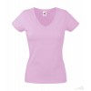 Camiseta Cuello V de Mujer Barata Color Rosa