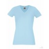 Camiseta Entallada Cuello V de Mujer Publicitaria Color Azul Cielo