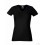 Camiseta Entallada Cuello V de Mujer Promocional Color Negro