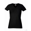 Camiseta Entallada Cuello V de Mujer Promocional Color Negro