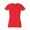 Camiseta Entallada Cuello V de Mujer Merchandising Color Rojo