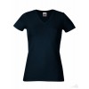 Camiseta Entallada Cuello V de Mujer Publicidad Color Azul Marino Oscuro
