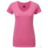 Camiseta HD de Mujer Cuello V Merchandising Color Fucsia Jaspeado
