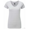 Camiseta HD de Mujer Cuello V para Eventos Color Plata Jaspeado
