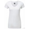 Camiseta HD de Mujer Cuello V Publicidad Color Blanco