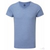 Camiseta HD Cuello V para Niño de Publicidad Color Azul Jaspeado