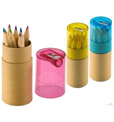 12 Lápices de Colores en Caja de Tubo Merchandising