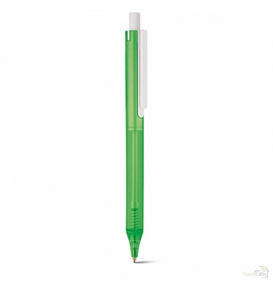 Bolígrafo de Plástico con Cuerpo Transparente para Publicidad Color Verde