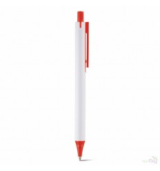Bolígrafo de Plástico con Puntera Transparente Personalizado Color Rojo