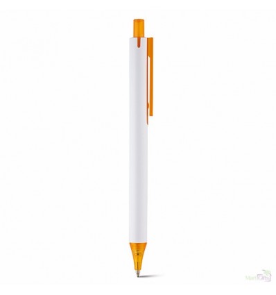 Bolígrafo de Plástico con Puntera Transparente Publicitario Color Naranja