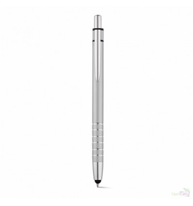 Bolígrafo de Aluminio Publicitario Táctil con Publicidad Color Cromado Satinado