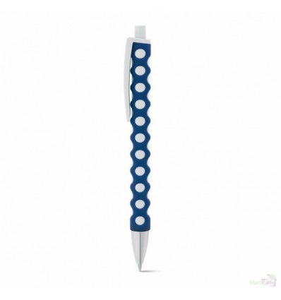 Bolígrafo de Diseño Promocional con Acabado de Goma Color Azul