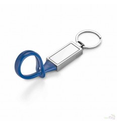 Llavero de Metal con Tira de PVC para Publicidad Color Azul