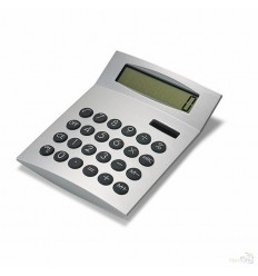 Calculadora con Sistema Dual de 8 Dígitos Promocional Color Cromado Satinado