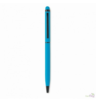 Bolígrafo Giratorio de Plástico con Clip y Puntero para Regalo Promocional Color Turquesa