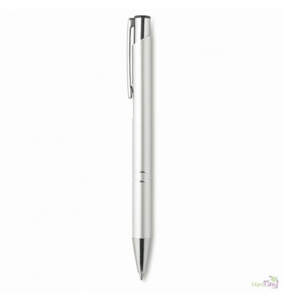 Bolígrafo con Pulsador en Acabado Anodizado para Publicidad Color Plata