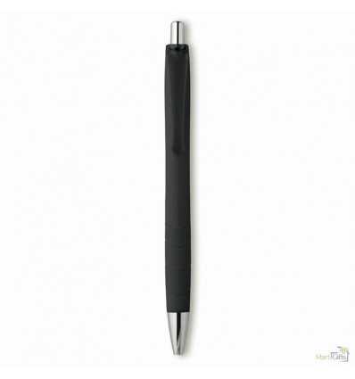 Bolígrafo con Pulsador con Empuñadura de Goma Personalizado Color Negro
