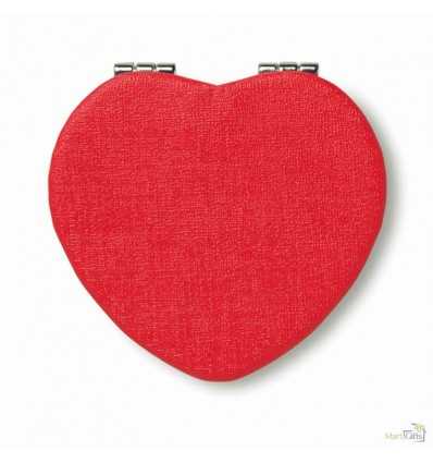 Espejo Doble con Forma de Corazón Personalizado Color Rojo